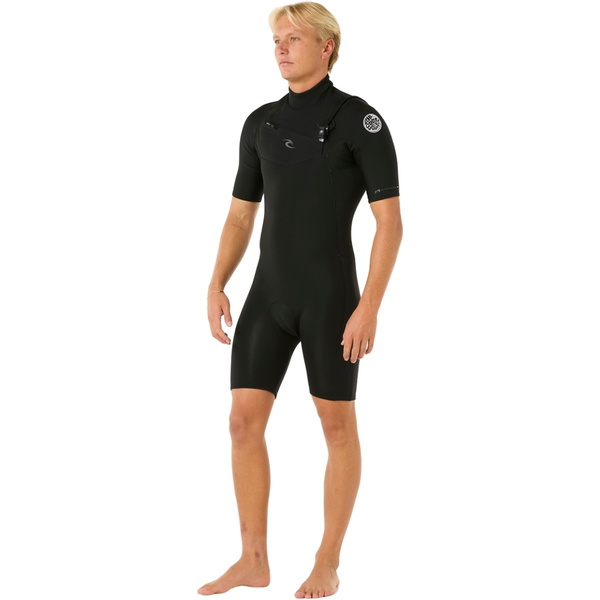 2026 Rip Curl Mens Dawn Patrol 2mm Chest Zip Shorty Wetsuit 11RMSP - Black